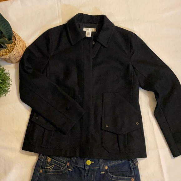 J. Crew Black Wool Blend Coat - Picture 1 of 8